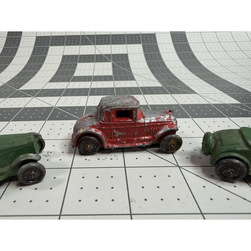 Lot of 3 Vintage 1940's Diecast Slush Metal Toy Cars TootsieToy Barclay
